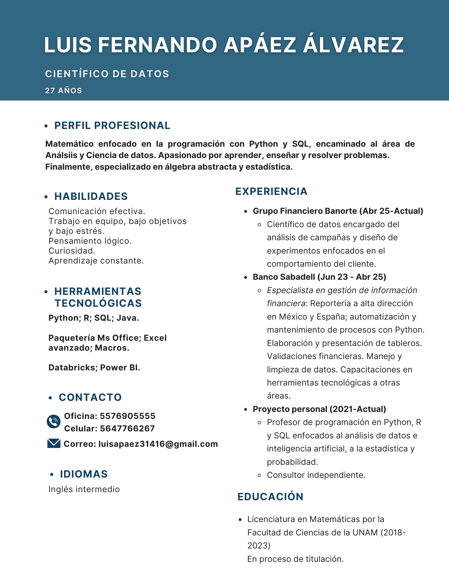 CV Luis Apáez